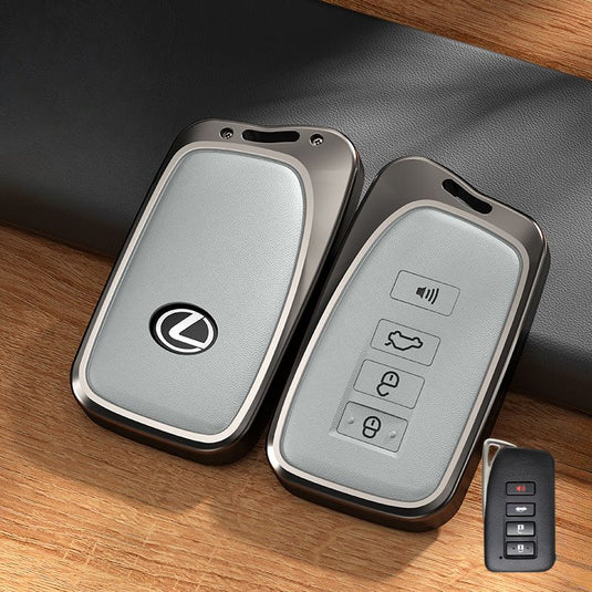 Lexus Aluminum Alloy + PU Leather Car Key Fob Case Cover For ES200, ES300h, RX350h, RX300, NX200, NX260 - Polar Tech Australia