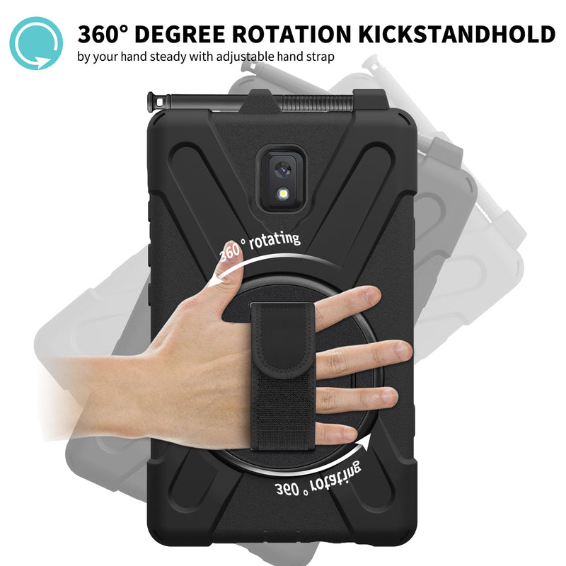 Cargue la imagen en el visor de la galería, Samsung Galaxy Tab Active 3 &amp; 5 8&quot; 2020 Heavy Duty 360 Degree Rotate Stand Hand Strap Case - Polar Tech Australia
