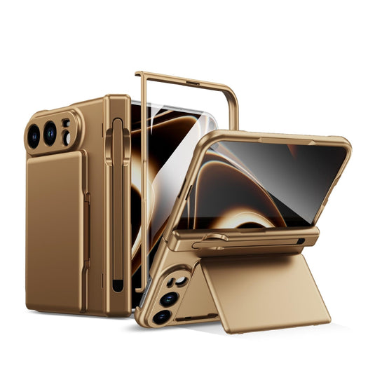 Apple iPhone Ultra / Fold - Card Bag Holder Hinge Integrated Film Phone Case, with Pen