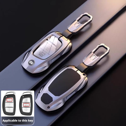 Hyundai Stylish Metal Car Key Fob Protective Case Cover For Tucson, Sport, Elantra, Santa Fe, ix35, ix25