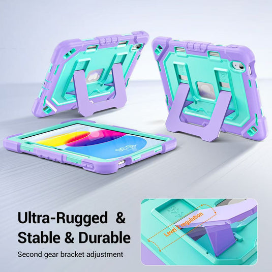 [Built-in Stand][With Shoulder Strap] Apple iPad 10.9/11'' 10/11th Gen (2022/2025) Shock-absorb Heavy Duty Case