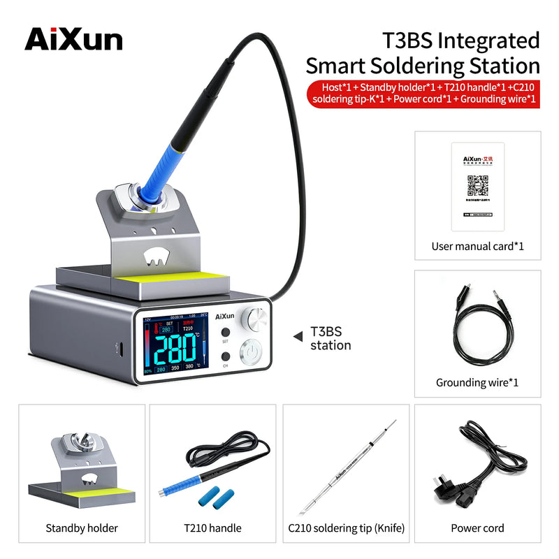 Load image into Gallery viewer, AiXun T3BS 75W Integrated Soldering Station – Precision Electronics Repair - Polar Tech Australia
