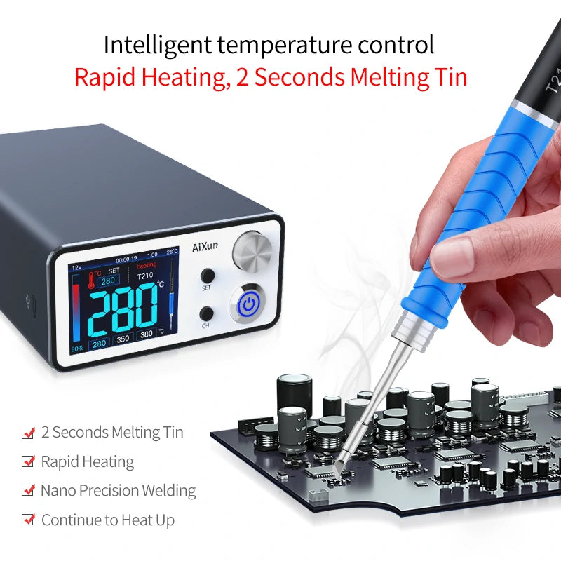 Load image into Gallery viewer, AiXun T3B 96W Micro Soldering Station for DIY Hobbyists – Precision, Efficiency, and Smart Technology - Polar Tech Australia
