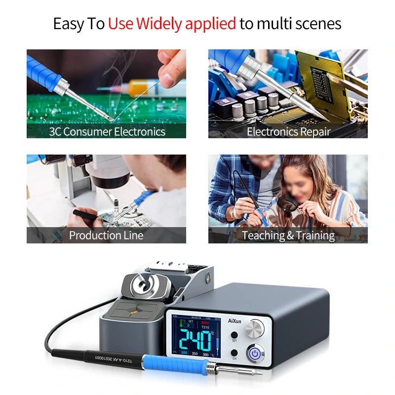 Load image into Gallery viewer, AiXun T3B 96W Micro Soldering Station for DIY Hobbyists – Precision, Efficiency, and Smart Technology - Polar Tech Australia
