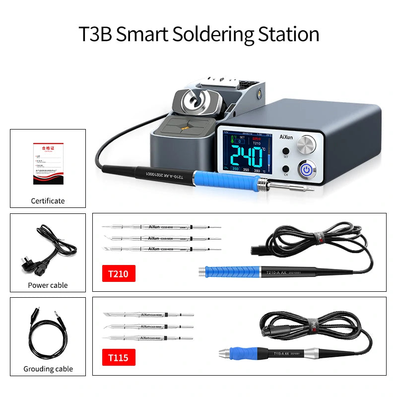 Load image into Gallery viewer, AiXun T3B 96W Micro Soldering Station for DIY Hobbyists – Precision, Efficiency, and Smart Technology - Polar Tech Australia
