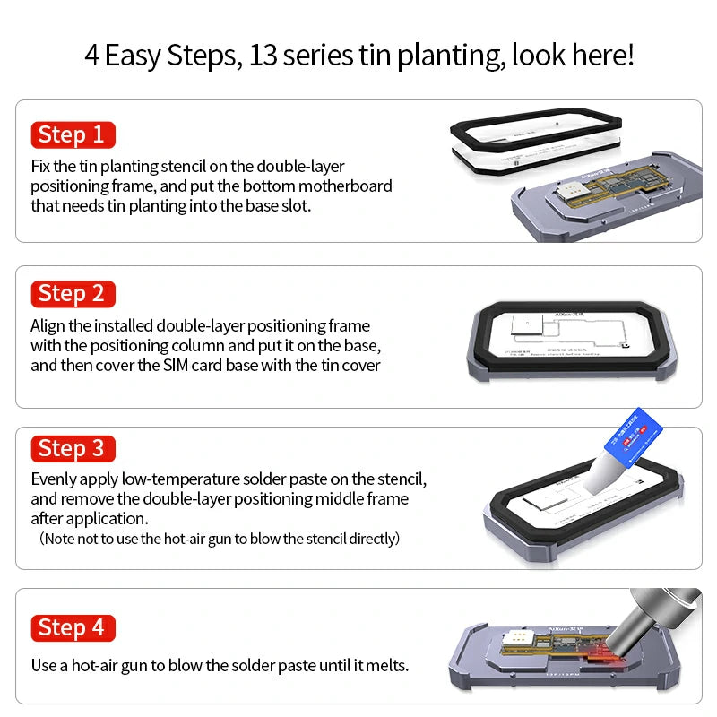 Load image into Gallery viewer, AiXun Z13 Middle Frame Tin Planting Platform – Professional Reballing Tool for iPhone 13 Series - Polar Tech Australia
