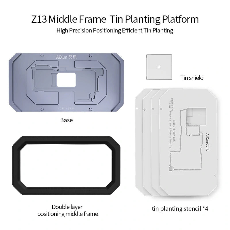 Load image into Gallery viewer, AiXun Z13 Middle Frame Tin Planting Platform – Professional Reballing Tool for iPhone 13 Series - Polar Tech Australia

