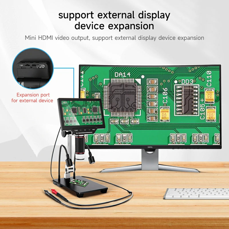 Load image into Gallery viewer, [AiXun DM21] 7-Inch Electronic Digital Microscope with Multimeter Design for Soldering – 2-in-1 Precision Tool - Polar Tech Australia

