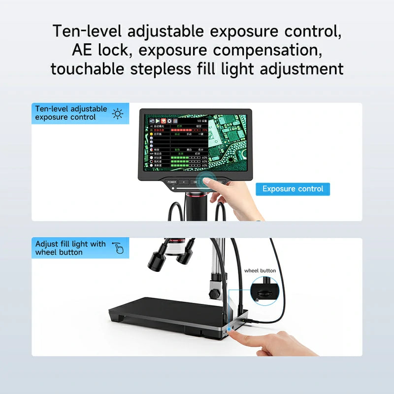 Load image into Gallery viewer, [AiXun DM21] 7-Inch Electronic Digital Microscope with Multimeter Design for Soldering – 2-in-1 Precision Tool - Polar Tech Australia
