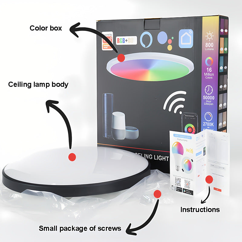 Chargez l&#39;image dans la visionneuse de la galerie, [TUYA Smart Home] RGB Dimmable LED 24W Ceiling Light Wireless Control Bedroom Living Room Light - Polar Tech Australia
