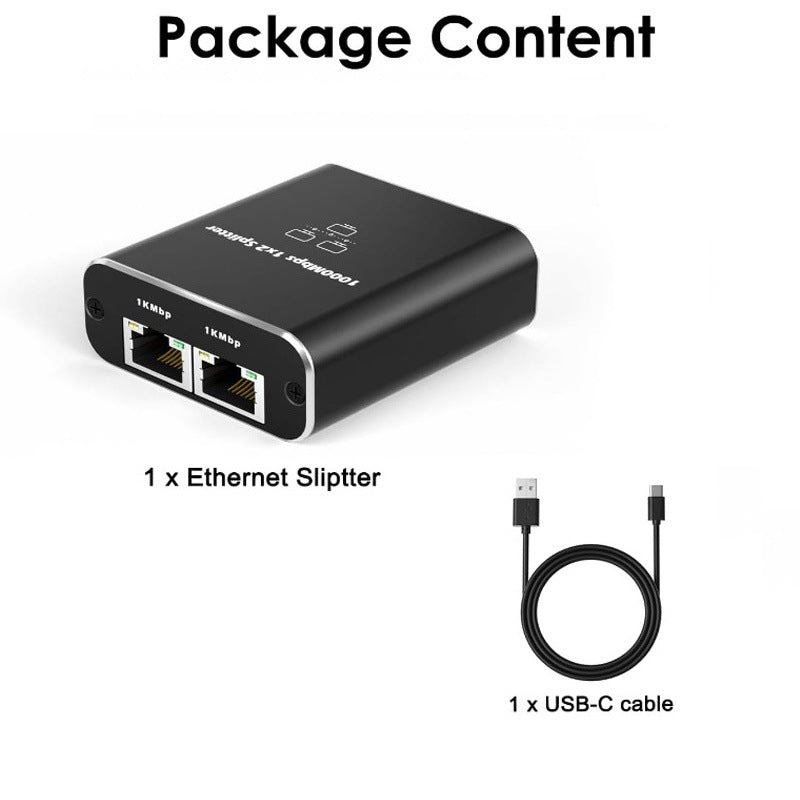 3 Ports Ethernet RJ45 Splitter 1 In / 2 Out, 1000Mbps High Speed With ...