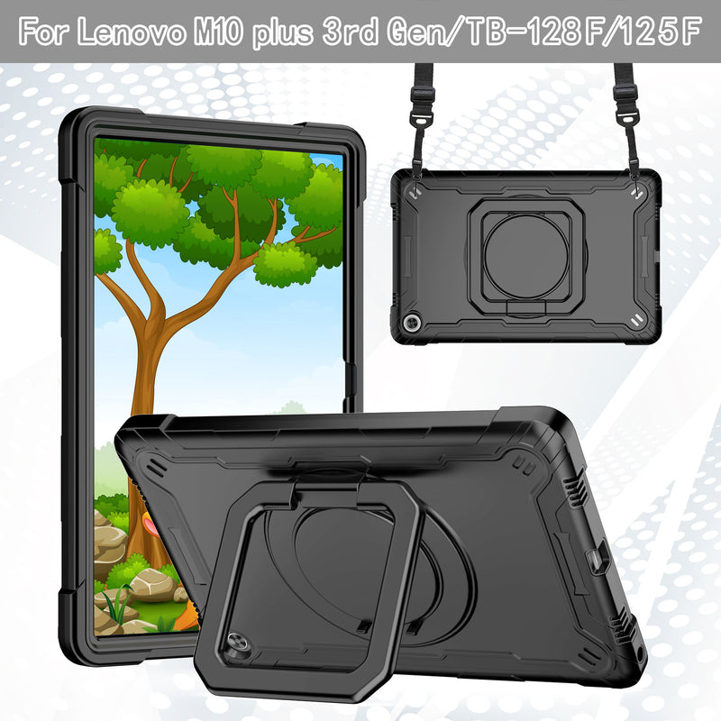Cargue la imagen en el visor de la galería, Lenovo Tablet 10.6&quot; Inch Tab M10 Plus 3rd Gen (TB-125 &amp; 128) 360 Rotation Heavy Duty Kid Friendly Ring Handle Case - Polar Tech Australia
