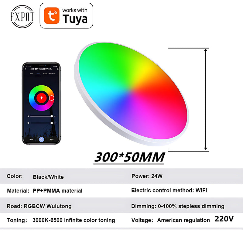Chargez l&#39;image dans la visionneuse de la galerie, [TUYA Smart Home] RGB Dimmable LED 24W Ceiling Light Wireless Control Bedroom Living Room Light - Polar Tech Australia
