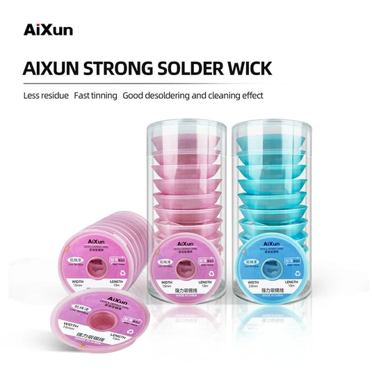 AiXun Strong Solder Wick (10-Pack) – High-Efficiency Desoldering Wire Roll - Polar Tech Australia