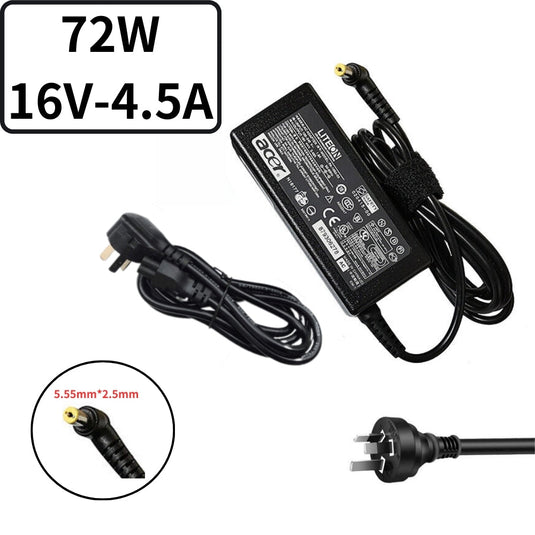 [16V-4.5A/72W][5.5x2.5] Acer Extensa 515 Laptop AC Power Supply Adapter Charger - Polar Tech Australia