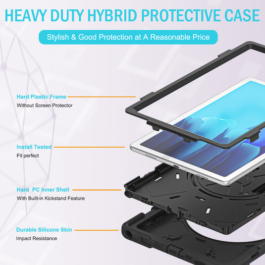 Samsung Galaxy Tab S5e 10.5" 2019 (T720/T725) Heavy Duty 360 Degree Rotate Stand Hand Strap Case - Polar Tech Australia