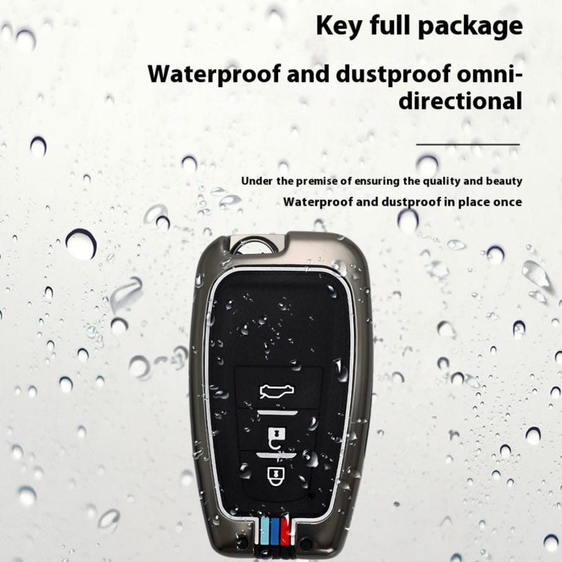 Chargez l&#39;image dans la visionneuse de la galerie, Toyota Metal Shell &amp; Soft Silicone Full Protection Car Key Fob Case Cover For Camry RAV4 Highlander Avalon C-HR Prius Corolla

