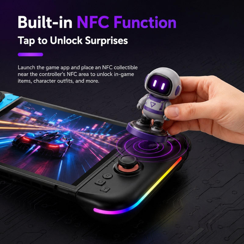 Chargez l'image dans la visionneuse de la galerie, Nintendo Switch 2 Left + Right Magnetic Controllers 9-Axis RGB Motion-Sensing Hall-Effect Joystick With Bluetooth 5.4 Wake-Up and Burst Fire Functionality
