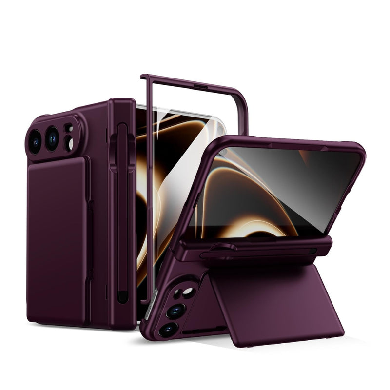 Chargez l'image dans la visionneuse de la galerie, Apple iPhone Ultra / Fold - Card Bag Holder Hinge Integrated Film Phone Case, with Pen
