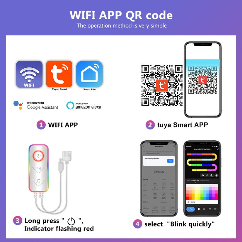 Cargue la imagen en el visor de la galería, [Music Rhythm] Wifi Bluetooth LED Smart RGB Lights Bars For Gaming Room Or Desktop Accessories, TVs,  Compatible With Alexa, Google Assistant 2 Pack
