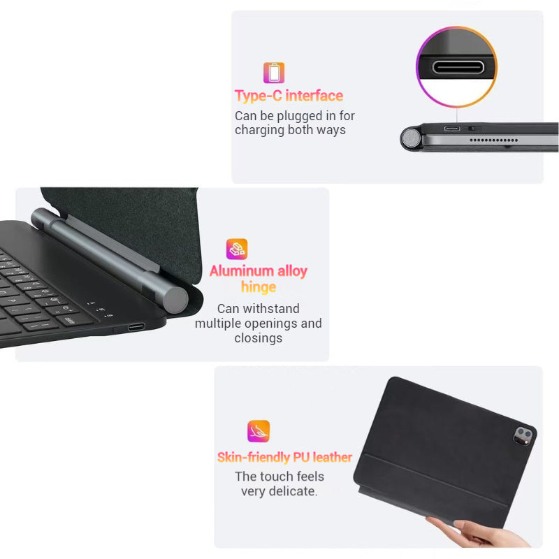Chargez l&#39;image dans la visionneuse de la galerie, [With Touchpad][Magic Keybord] Apple iPad Pro 13-inch 7th Gen (2024) Smart Multi-Touch Trackpad Magnetic Wireless Keyboard Case With RGB Backlit - Polar Tech Australia
