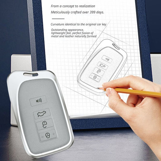 Lexus Aluminum Alloy + PU Leather Car Key Fob Case Cover For ES200, ES300h, RX350h, RX300, NX200, NX260 - Polar Tech Australia
