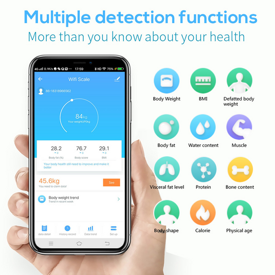 [TUYA Smart Home] Tuya Multiple Detection Functions Smart Life Wifi BMI Scale - Polar Tech Australia