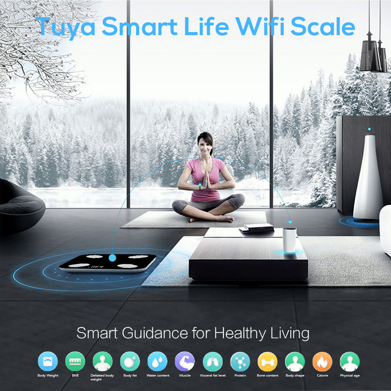 Load image into Gallery viewer, [TUYA Smart Home] Tuya Multiple Detection Functions Smart Life Wifi BMI Scale - Polar Tech Australia
