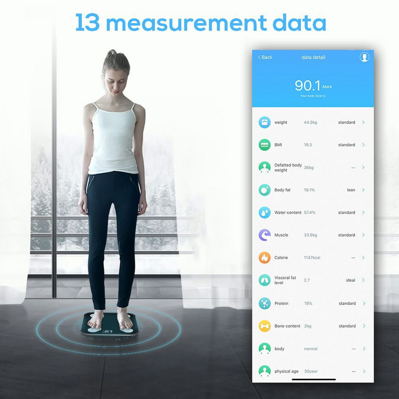 Load image into Gallery viewer, [TUYA Smart Home] Tuya Multiple Detection Functions Smart Life Wifi BMI Scale - Polar Tech Australia
