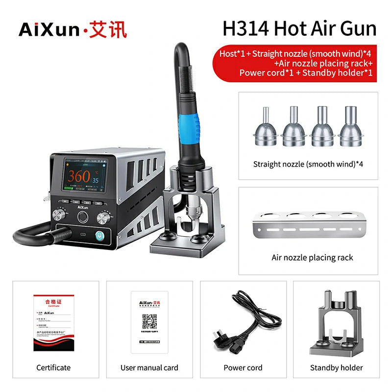 Load image into Gallery viewer, [H314] AiXun 1400W Smart Hot Air Rework Station – Intelligent SMD/BGA Repair - Polar Tech Australia
