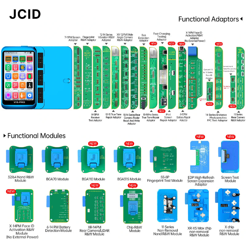 Cargue la imagen en el visor de la galería, [V1S Pro] JCID Programmer Nand Read and Write Purple Screen Repair for iPhone 6-14PM- JCID - Polar Tech Australia
