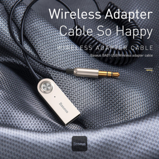 [BA01] Baseus Car Bluetooth Aux Adapter 3.5mm Jack Audio Receiver Transmitter - Polar Tech Australia