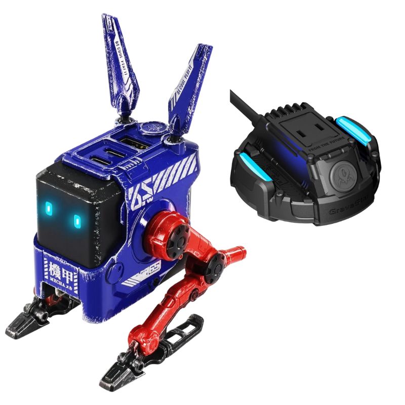 Cargue la imagen en el visor de la galería, GravaStar Power Strip + GravaStar 65W USB C Charger, Alpha65 Robot Fast GaN Charger Block, 3-Port Fast Power Adapter, Foldable Compact Wall USB C Charge
