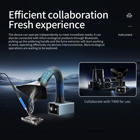 [AiXun ES02] Desktop Fume Extractor – Soldering Smoke Absorber with LED Light - Polar Tech Australia