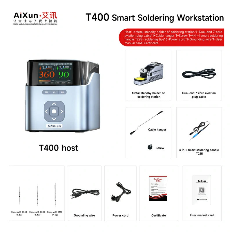 Load image into Gallery viewer, [AiXun T400] Smart Soldering Workstation – 320W Soldering Iron Kit - Polar Tech Australia
