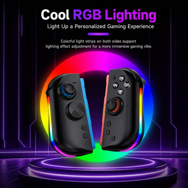 Chargez l'image dans la visionneuse de la galerie, Nintendo Switch 2 Left + Right Magnetic Controllers 9-Axis RGB Motion-Sensing Hall-Effect Joystick With Bluetooth 5.4 Wake-Up and Burst Fire Functionality
