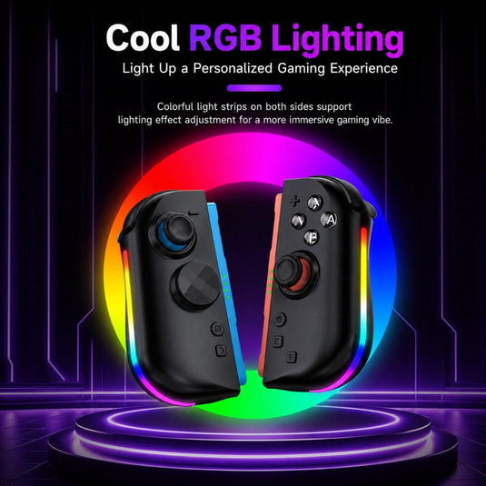 Nintendo Switch 2 Left + Right Magnetic Controllers 9-Axis RGB Motion-Sensing Hall-Effect Joystick With Bluetooth 5.4 Wake-Up and Burst Fire Functionality