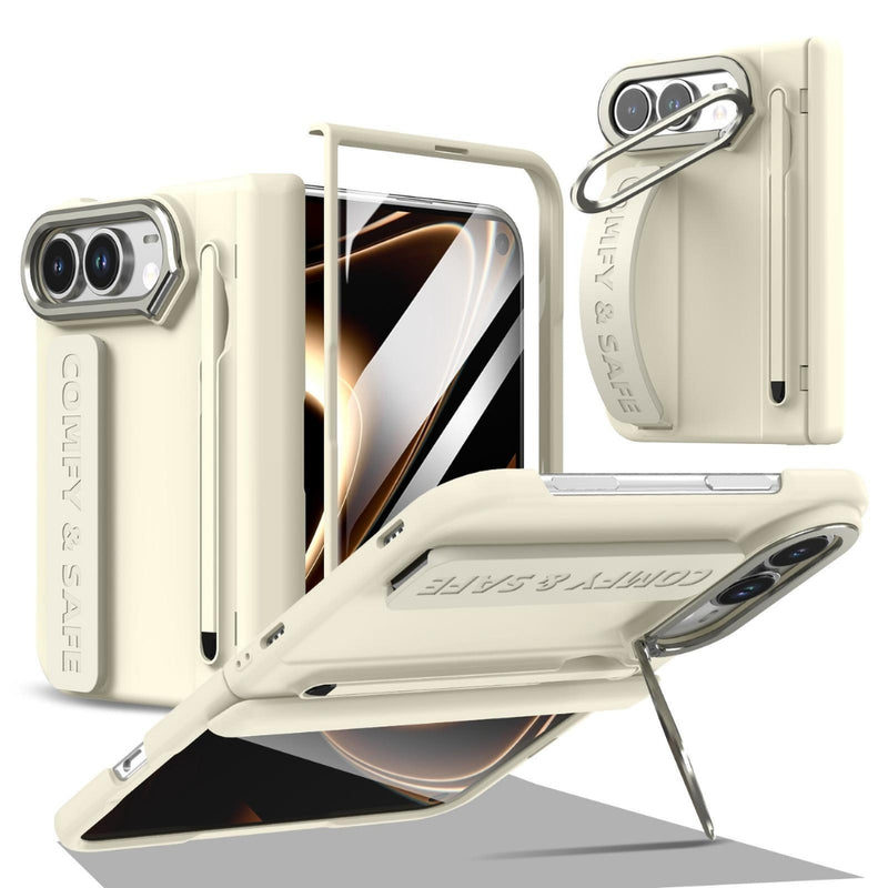 Chargez l'image dans la visionneuse de la galerie, Apple iPhone Ultra / Fold - Film Integrated Lens Frame Bracket Phone Case with Wristband / Pen
