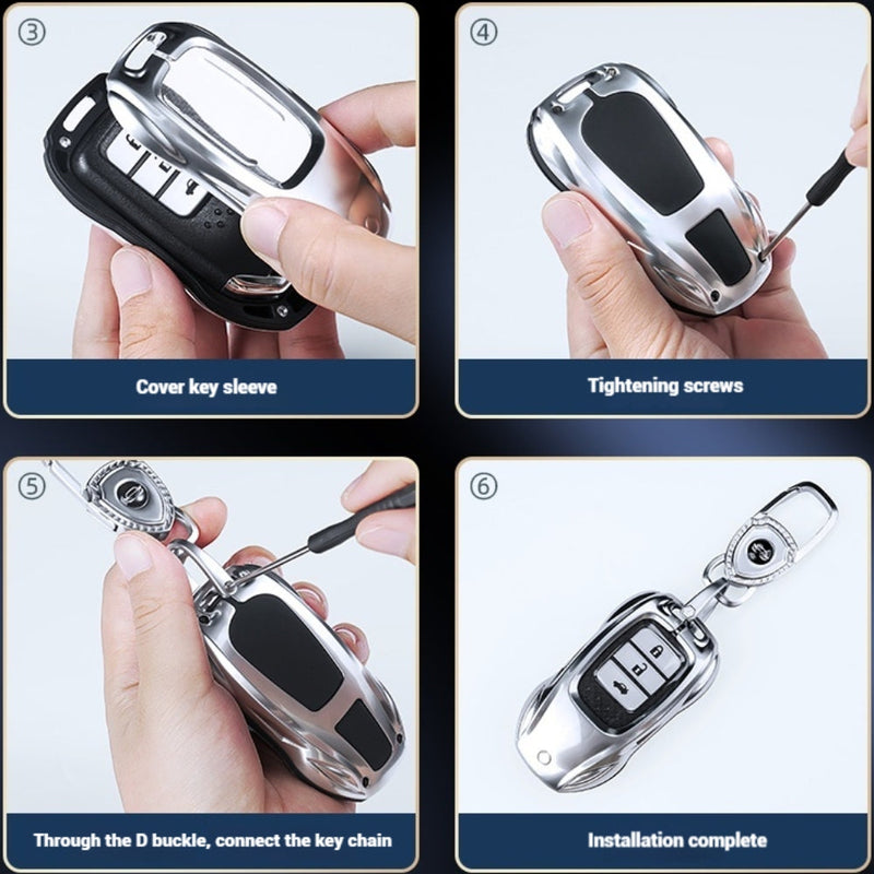 Chargez l&#39;image dans la visionneuse de la galerie, Mazda Stylish Metal Car Key Fob Case Cover For CX-5, CX-3, CX-30, CX-8, MX-5, Mazda3,6
