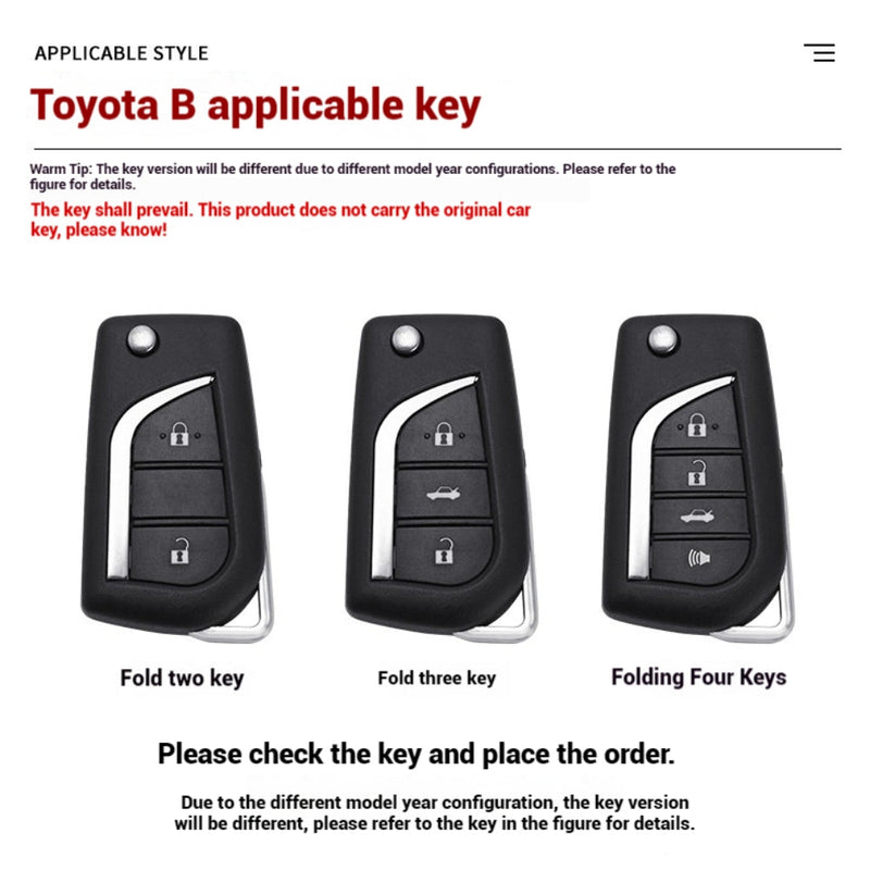 Load image into Gallery viewer, Toyota Foldable Style Metal Shell &amp; Soft Silicone Full Protection Car Key Fob Case Cover For Camry RAV4 Highlander Avalon C-HR Prius Corolla
