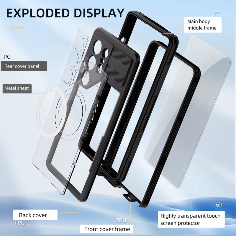 Chargez l&#39;image dans la visionneuse de la galerie, [Magsafe Compatible] [Mars Series] Samsung Galaxy S25/Plus/Ultra - Shellbox Full Covered Waterproof Heavy Duty Tough Armor Case - Polar Tech Australia
