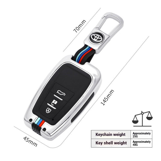 Toyota Metal Shell & Soft Silicone Full Protection Car Key Fob Case Cover For Camry RAV4 Highlander Avalon C-HR Prius Corolla