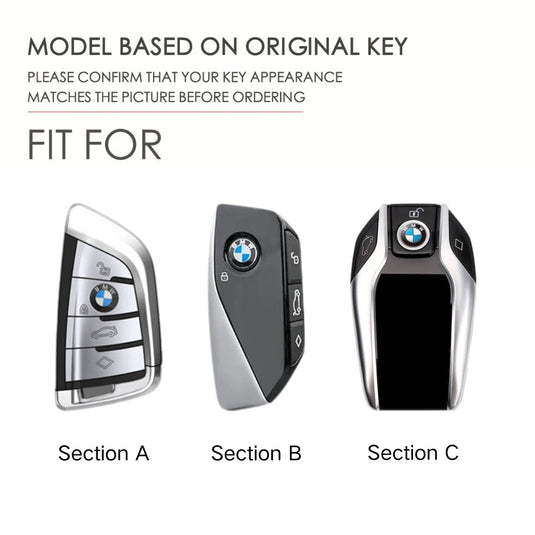 BMW Leather Car Key Fob Case Cover For 1, 2, 3, 5, 7 Series, X1, X3, X5, X6, X7, ix1, ix40, ix50, i8