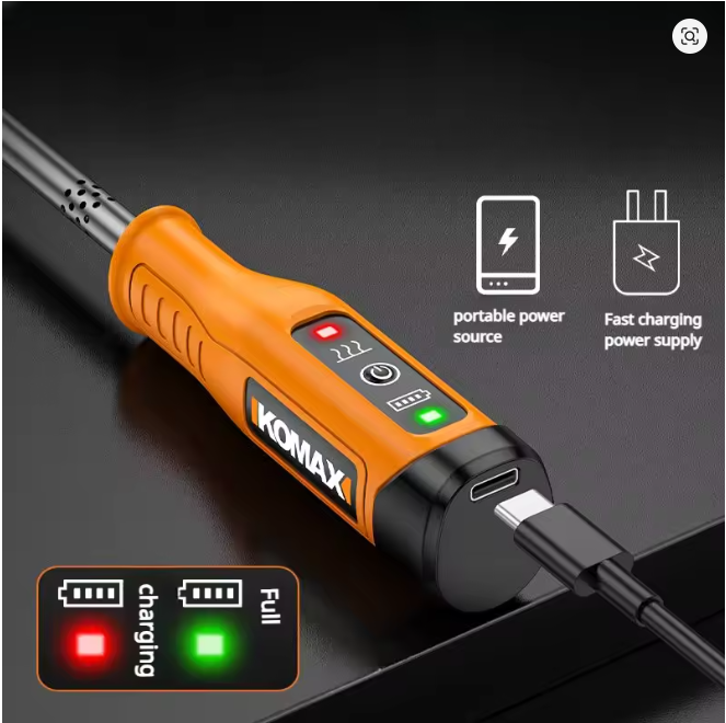 Chargez l&#39;image dans la visionneuse de la galerie, [7 in 1 Kit][Battery Power][Max 400℃] Komax Portable Type-C Chargeable Built-in Battery Soldering Iron Station Max 400℃ - Polar Tech Australia
