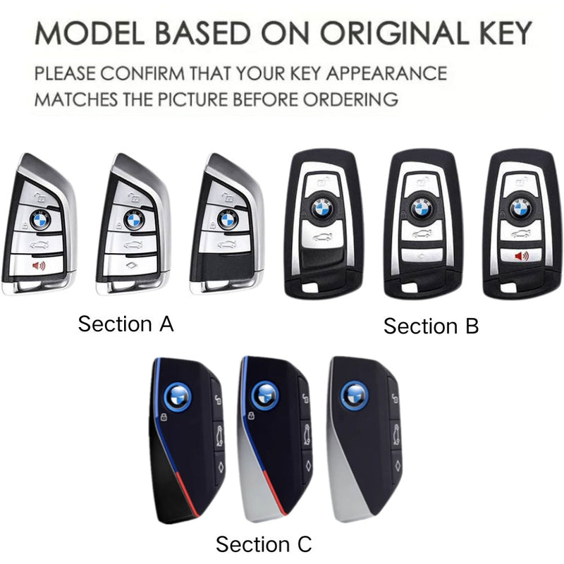 Cargue la imagen en el visor de la galería, BMW Mecha Style Zinc Alloy Car Key Fob Case Cover For 1, 3, 5, 7 Series,X1, X3, X5, X6, X7
