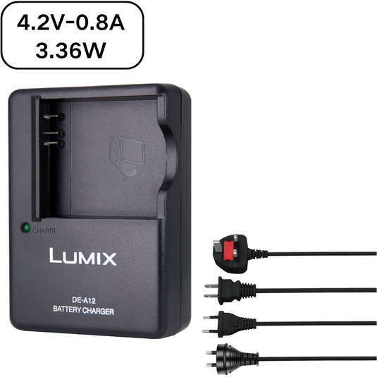 [DE-A12B][4.2V-0.8A] Panasonic LUMIX CGA-S005E Battery / D-LUX2 C-LUX1 D-LUX3 D-LUX4 Series - Camera Charger Power Supply Adapter - Polar Tech Australia