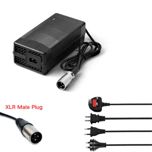 [48V-54.6V/3A][XLR Male Plug] Universal For 48V 13S Li-Ion Lithium Battery Pack Electric Scooter EBike AC Power Adapter Charger - Polar Tech Australia