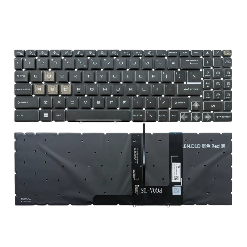 Chargez l'image dans la visionneuse de la galerie, MSI Pulse 15 B13VGK / Pulse 17 B13VFK B13VGK / Bravo 15 C7VFK / Bravo 17 C7VF C7VFKP Series Series - Laptop Keyboard With Backlit US layout
