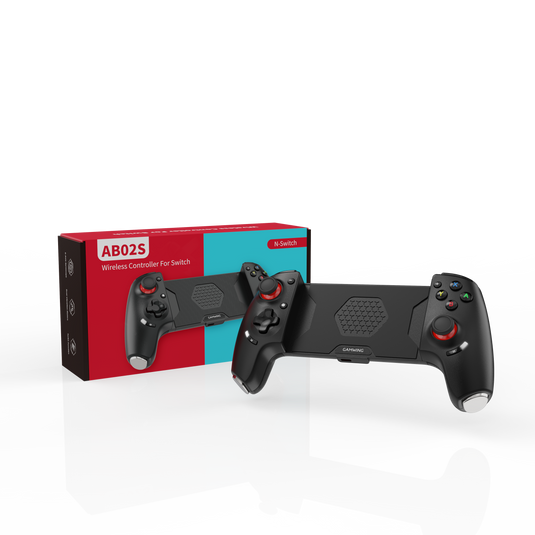 AB02S Wireless Game Controller for Switch & iOS Hall Effect Joystick 6-Axis Gyro Turbo Programmable Dual Vibratio