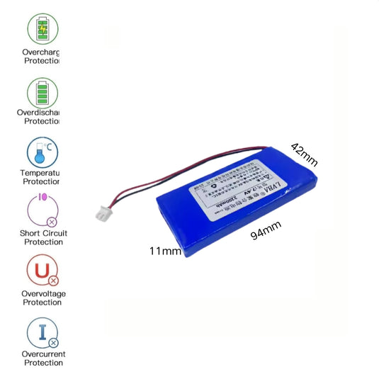 [PH2.0-JST Connector][114292] Universal 2200mAh 7.4V Rechargeable Li-Ion Lithium Polymer Battery - Polar Tech Australia